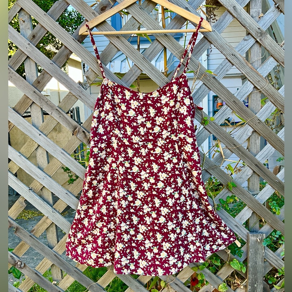 Motel Maroon Yandra Floral Sun Dress